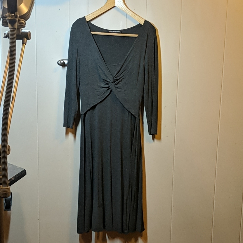 Jones Wear Dress gray midi knit dres size 10
